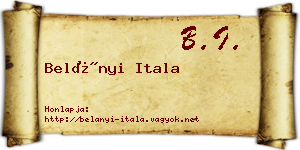 Belányi Itala névjegykártya
